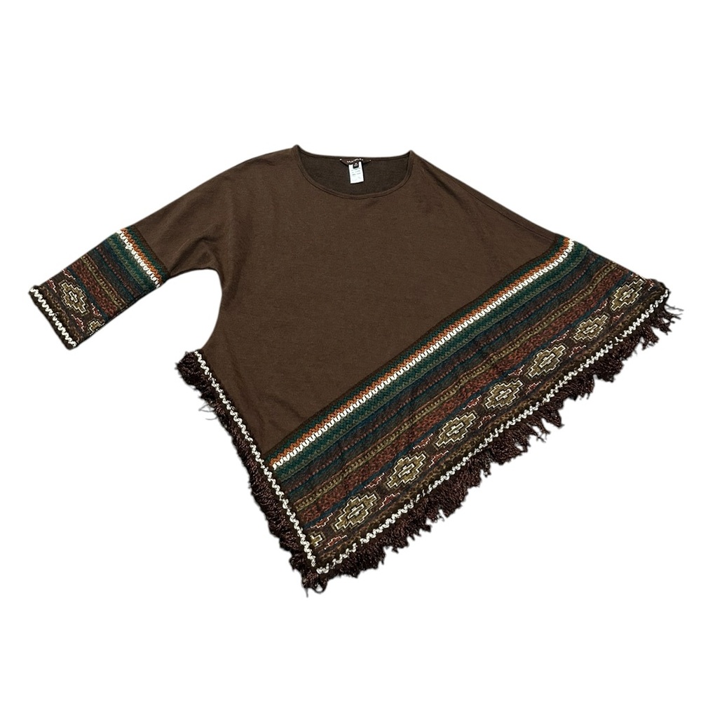 3/$15 MULTIPLES fringe sweater poncho
